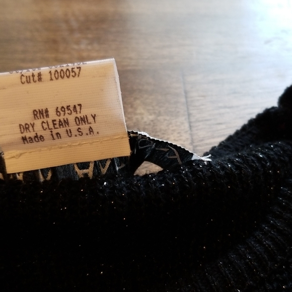 Vintage Black Sweater with Silver Metallic - Picture 5 of 7